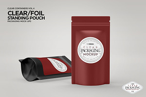 Clear /Foil Stand Up Pouch Mockup