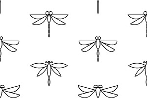 Dragonfly Logo Pattern