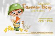 Boy with a chickens and hen, a Person Illustration by Azuzlikus (Thumbnail 1 of 2)