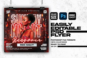 Sunday Night PSD Party Flyer, a Flyer Template by Shajib Shikder