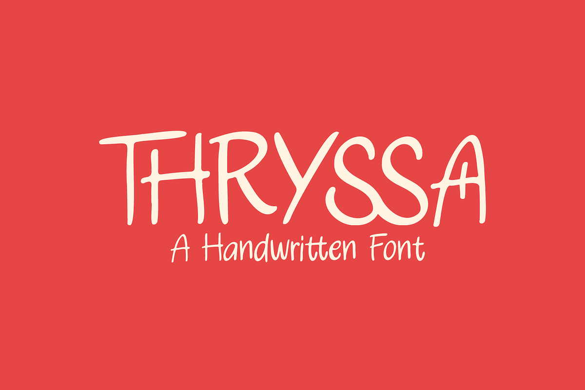 THRYSSA Handwritten Font, a Handwritten Font by aditvest (Photo 1 of 6)