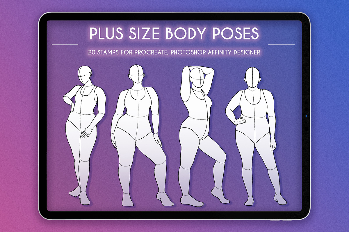 10 Realistic Plus Size Female Body, a Brush Add-On by SmuffizStudio (Photo 1 of 3)