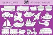 Transportation Clipart Doodles, a Transportation Illustration by Lamia Emad (Thumbnail 4 of 4)