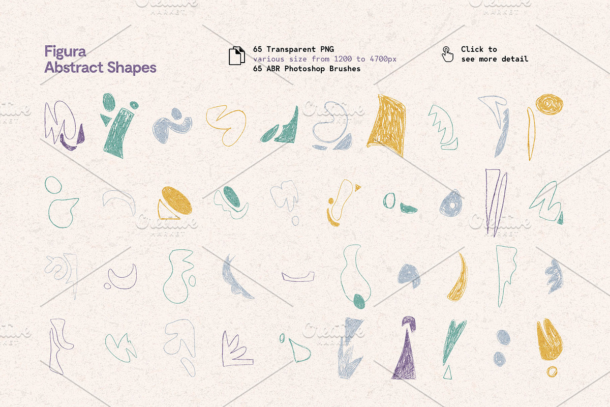 Figurá: 75 Abstract Shapes + Brushes, a Pattern Graphic by nicholasasmita (Photo 3 of 13)