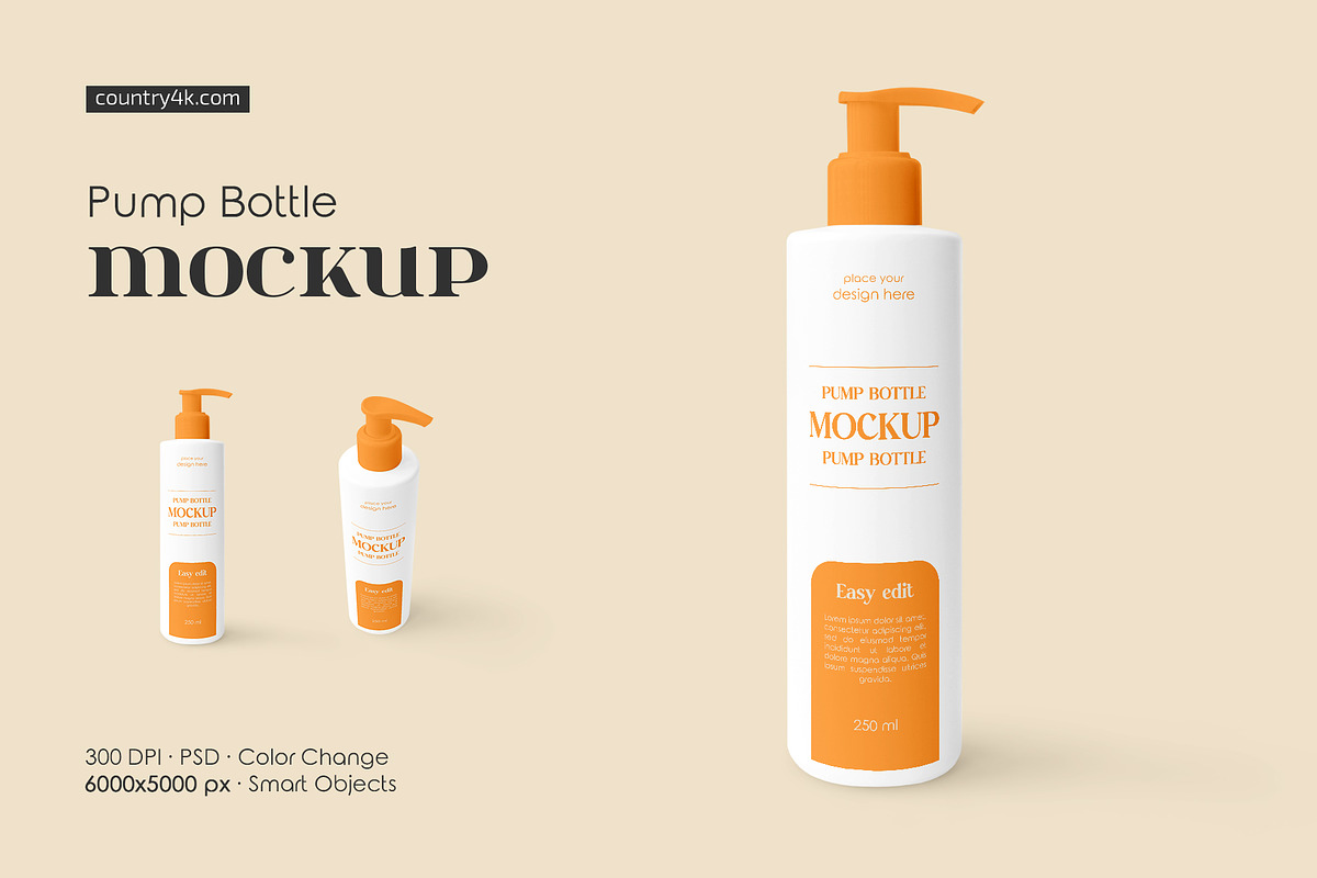 Pump Bottle Mockup Set, a Packaging Mockup by Country4k (Photo 1 of 4)