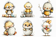 Whimsical Easter Chicken Clipart, an Illustration by Libby Wishes (Thumbnail 6 of 9)