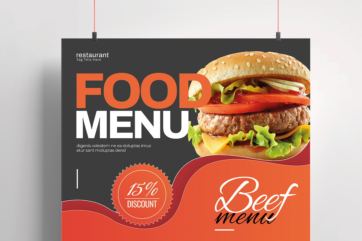 Food Menu Template, a Flyer Template by MightyDesign (Photo 2 of 6)