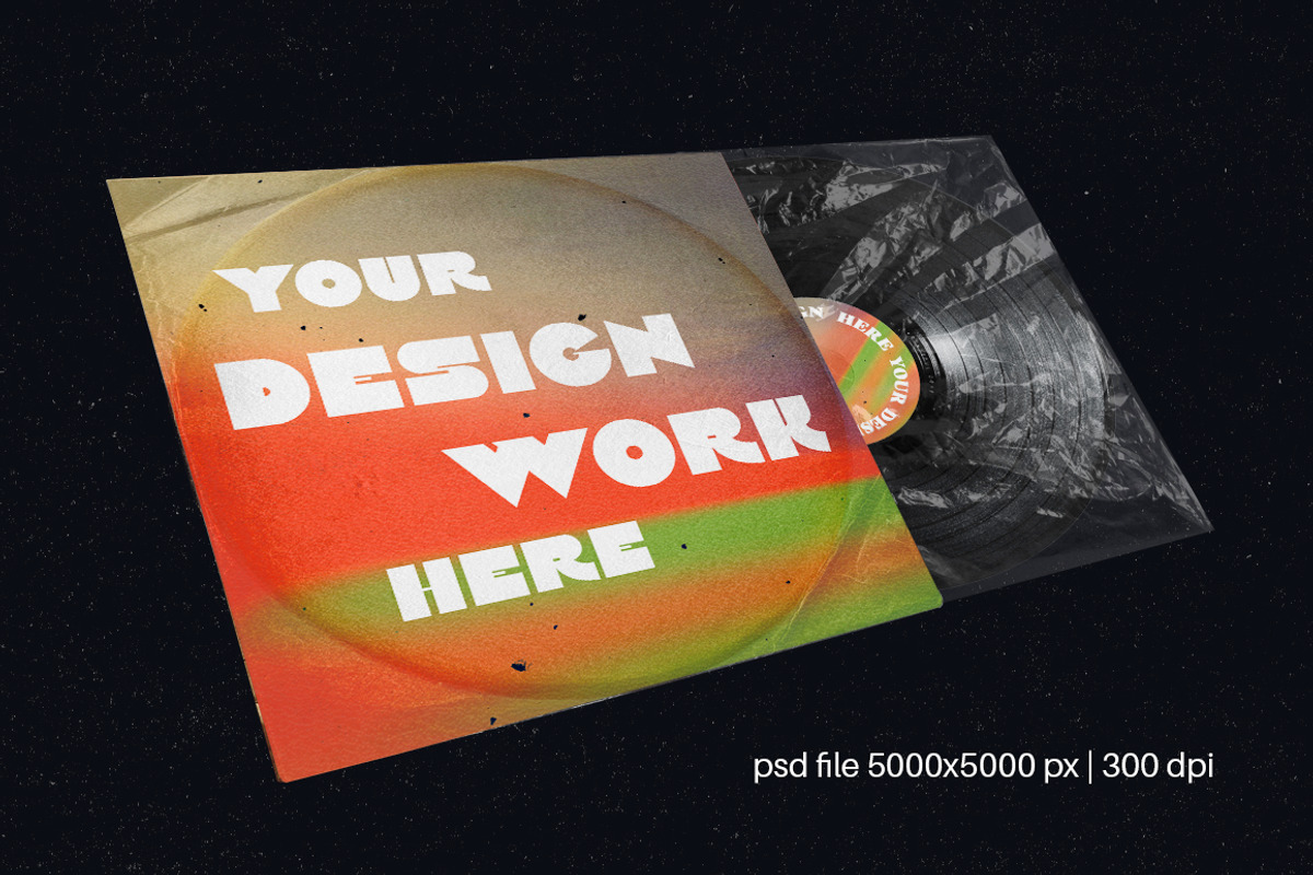 Retro music packaging mockup, a Packaging Mockup by MixedArt (Photo 7 of 8)