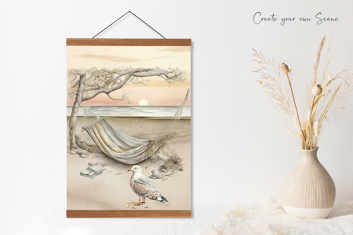 Vintage Beach Postcard with Seagulls, an Animal Illustration by Dazzling Art Boutique (Photo 7 of 8)