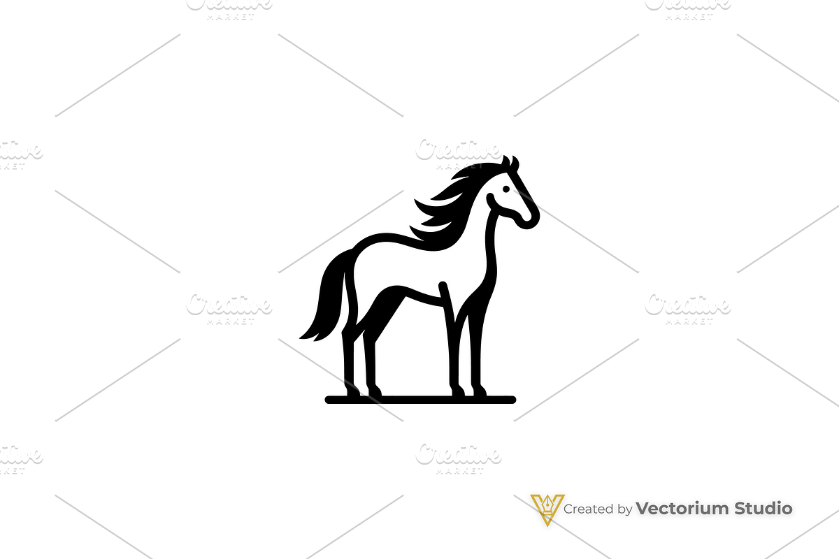 Bold Horse Minimal Logo, a Branding & Logo Template by Vectorium Studio (Photo 1 of 3)