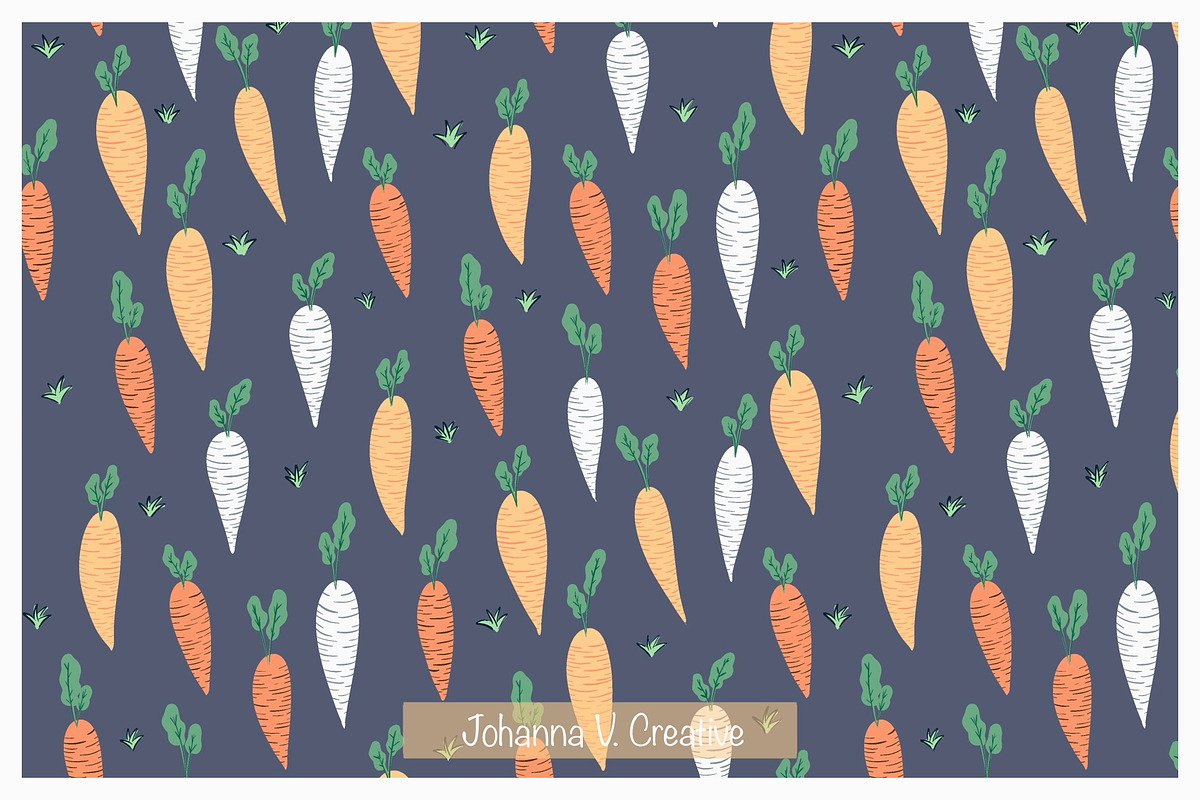 Spring Bunny Seamless Patterns, an Illustration by Johanna V. Creative (Photo 7 of 7)