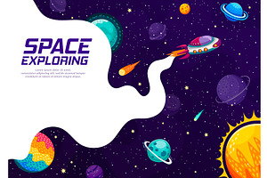 Space Explore, Spaceship In Galaxy