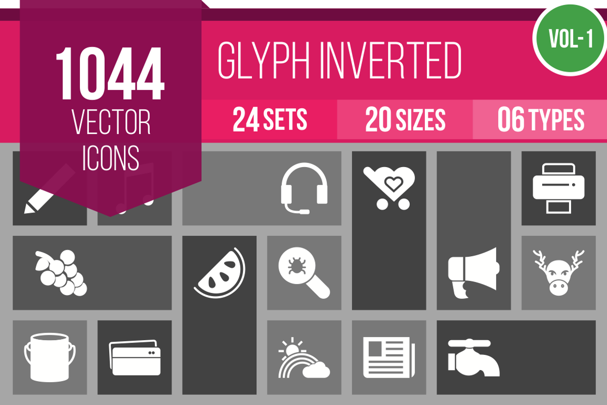 1000+ Glyph Inverted Icons (V1)