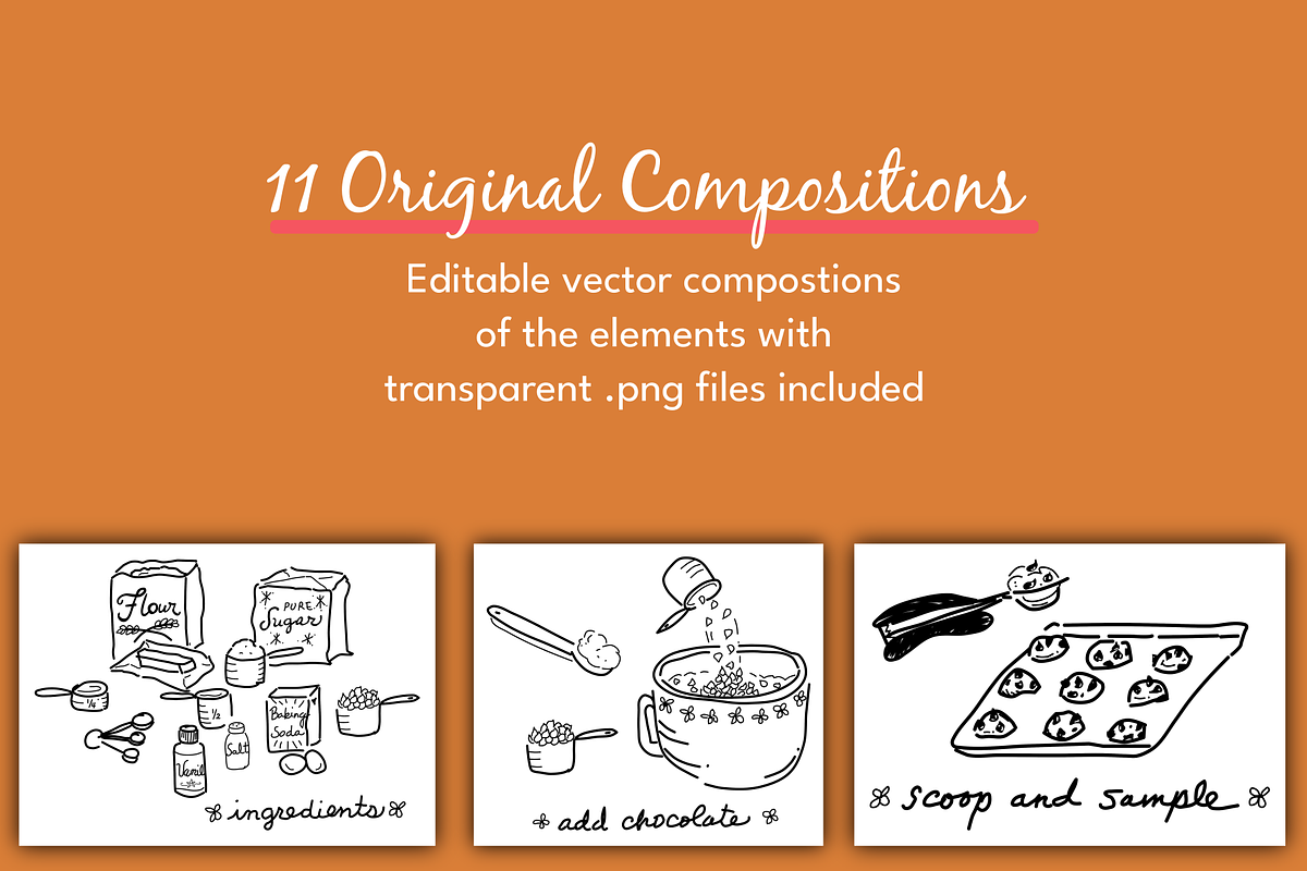 Baking Cookies Illustrations, a Food Illustration by AJ Doodles (Photo 3 of 16)