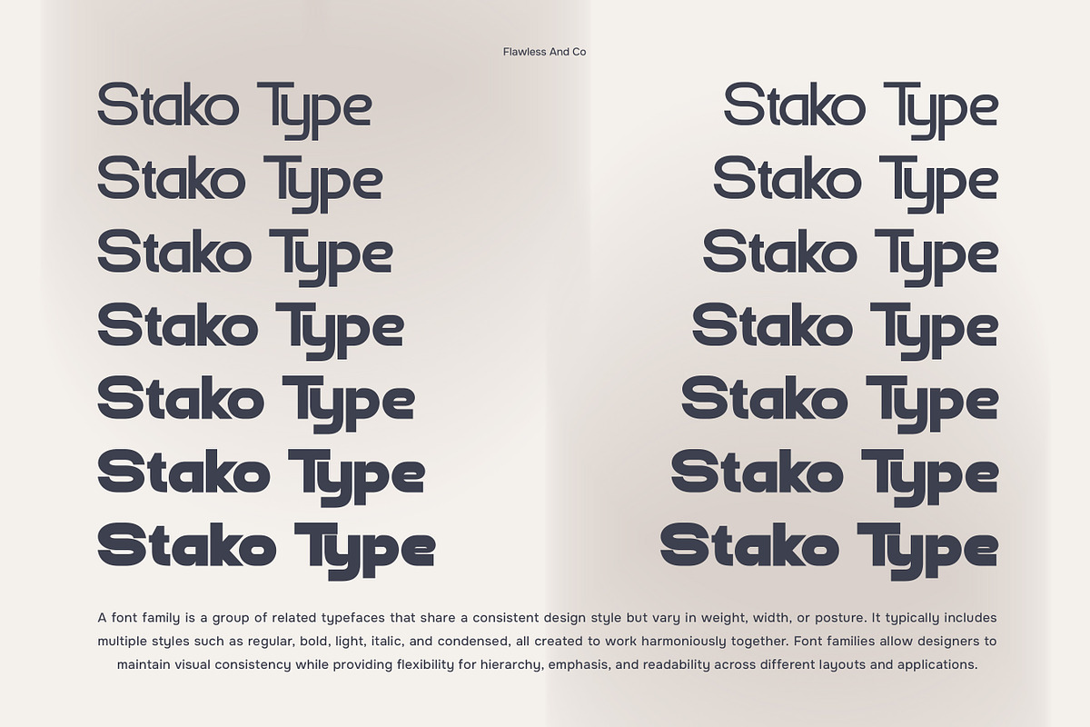 Stako - Modern Sans Serif Family, a Sans Serif Font by Flawless And Co (Photo 6 of 10)