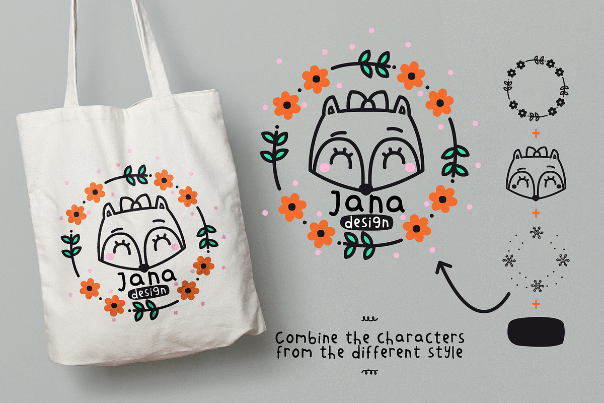 Cala dingbat font-floral elements preview 3