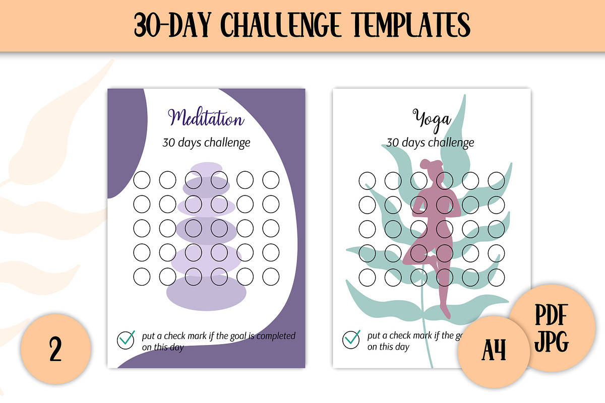 Habits Trackers Templates A4 PDF, a Stationery Template by AnnaViolet_store (Photo 4 of 9)