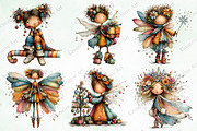 Whimsical Christmas Fairy Clipart, an Illustration by Creative Art (Thumbnail 2 of 10)