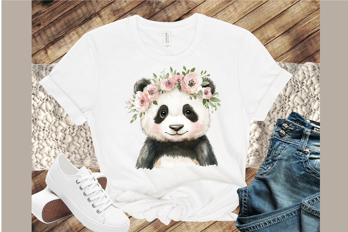 Cute Spring Panda Clipart, an Illustration by Sublimation Artist (Photo 4 of 6)