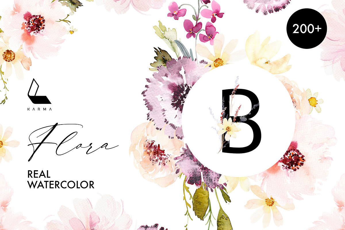 Flora | Watercolor Flower Collection, an Illustration by Karma (Photo 1 of 26)