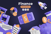 Finance 3D Icons, a Work Illustration by Ekata Studio (Thumbnail 1 of 7)