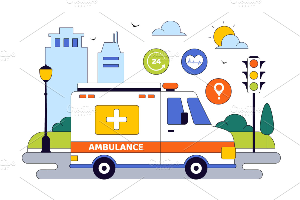 10 Ambulance Vehicle Illustration, a Healthcare Illustration by denayunebgt (Photo 4 of 4)