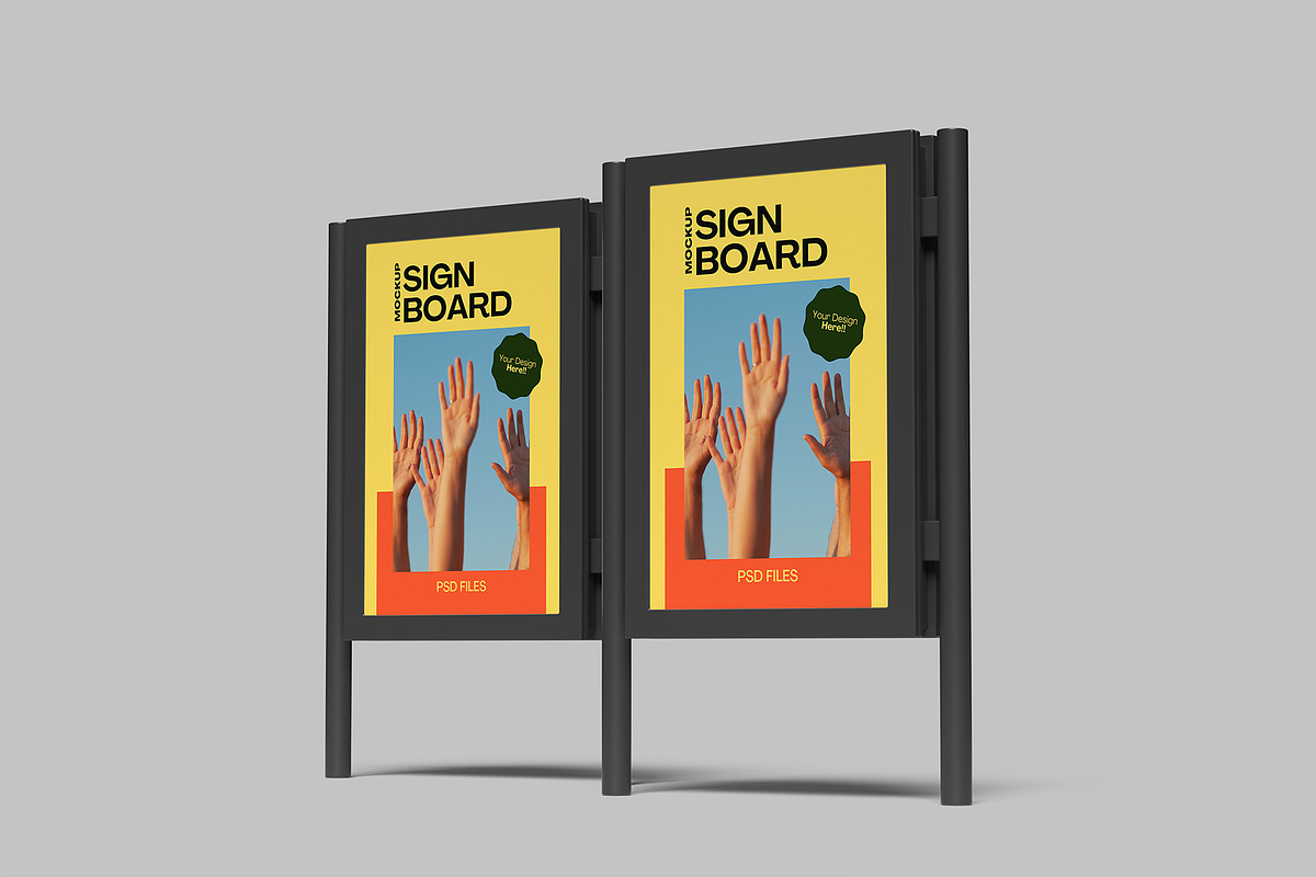 Sign Board Mockup, a Design Template by lamorastudio (Photo 5 of 11)