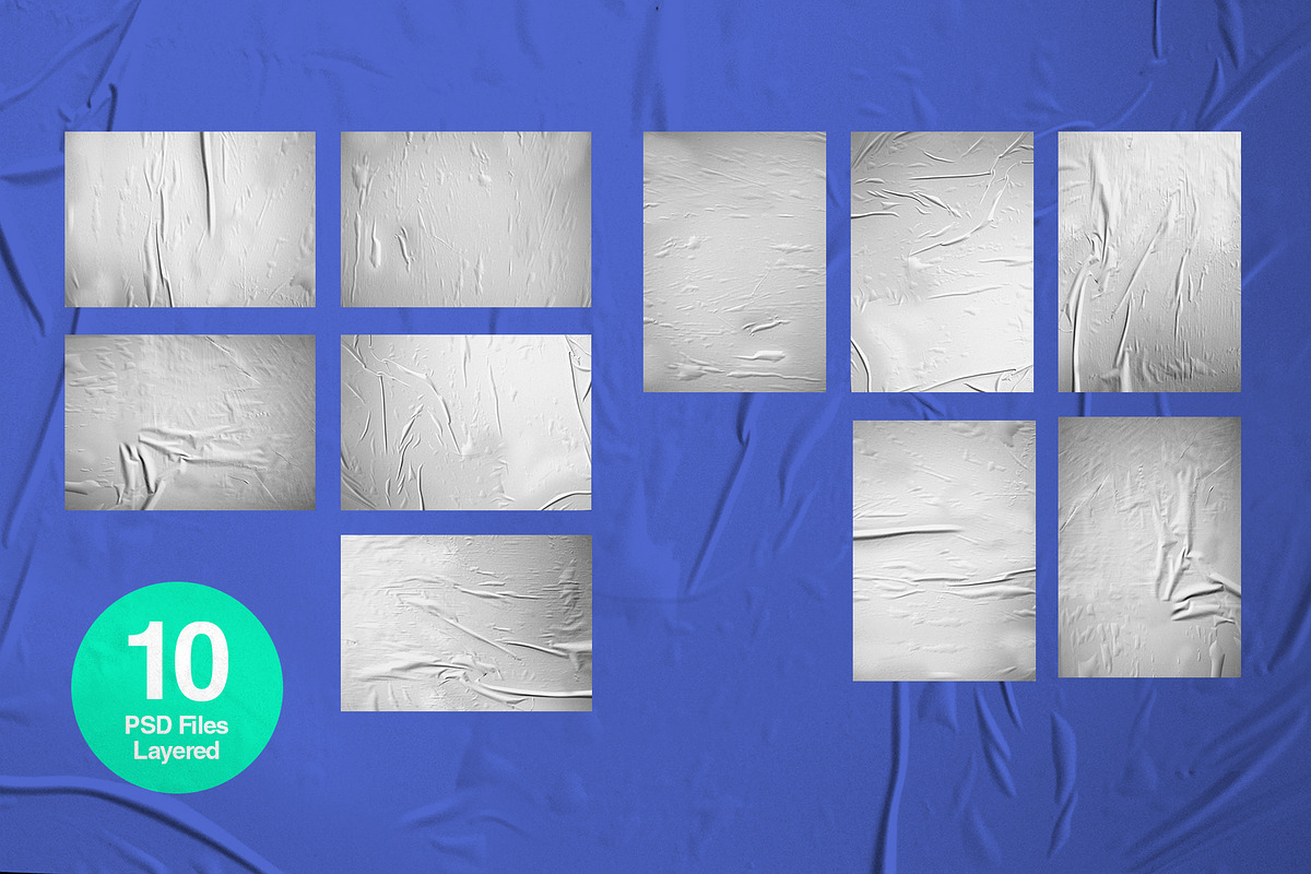 Glued Poster Mockup Collection, a Poster Template by MDG (Photo 7 of 7)