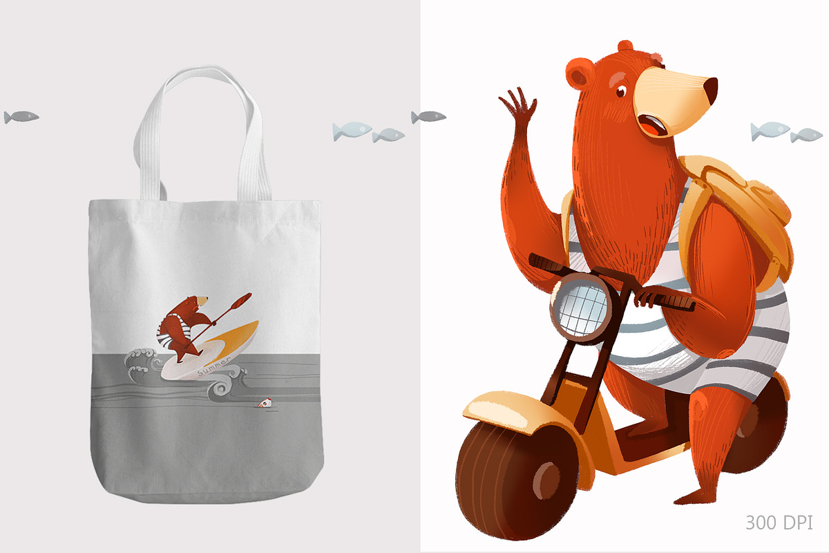 FUNNY BEAR digital illustrations, an Animal Illustration by Izobova (Photo 2 of 3)