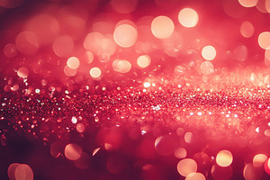 Shimmering red bokeh lights creating, a Photo by Tanuart