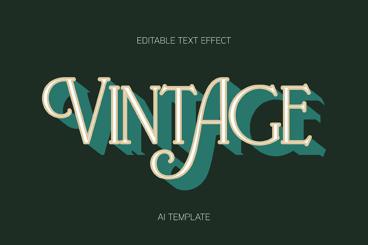 Vintage 3D Shadow Text Effect