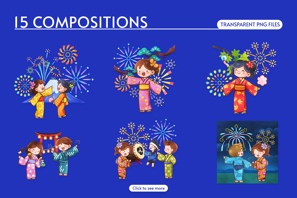 Kawaii Hanabi Japanese Festival, a Person Illustration by CreativeValuation (Photo 3 of 10)