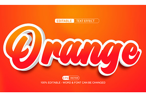 Orange Vector 3d Editable Text Effec