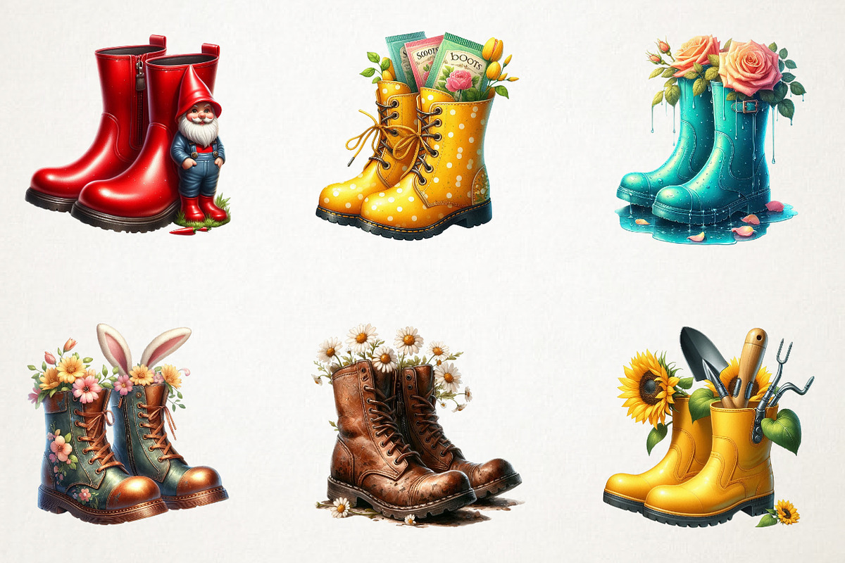 Garden Boots Sublimation Clipar, an Illustration by RobertsArt (Photo 3 of 7)