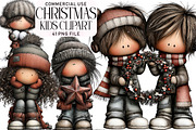Watercolor Christmas Kids Clipart, an Illustration by Daily.Designs (Thumbnail 1 of 5)