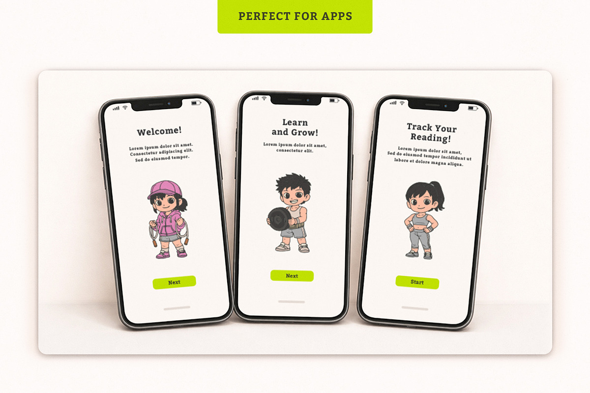 Fitness Training Character pack, an Illustration by MEANDSTUDIO (Photo 3 of 5)