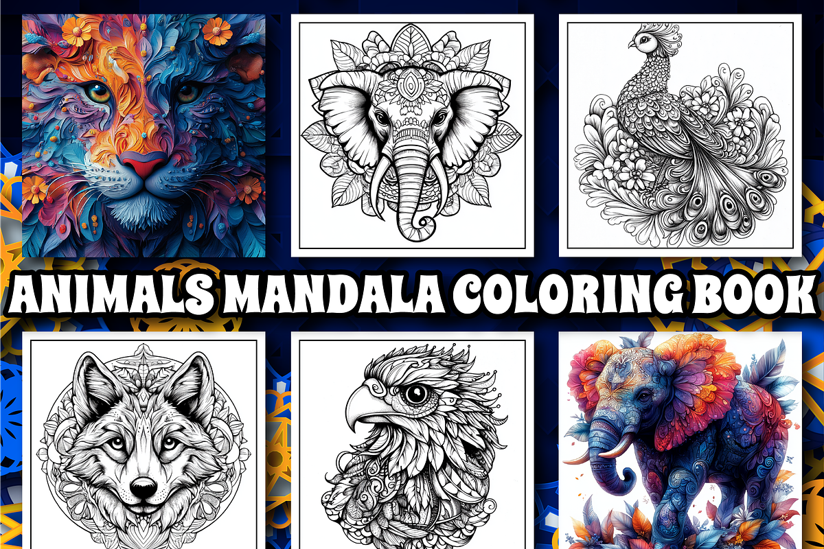 90+ Animals Mandala Coloring Pages, an Animal Illustration by Design Zone (Photo 1 of 5)