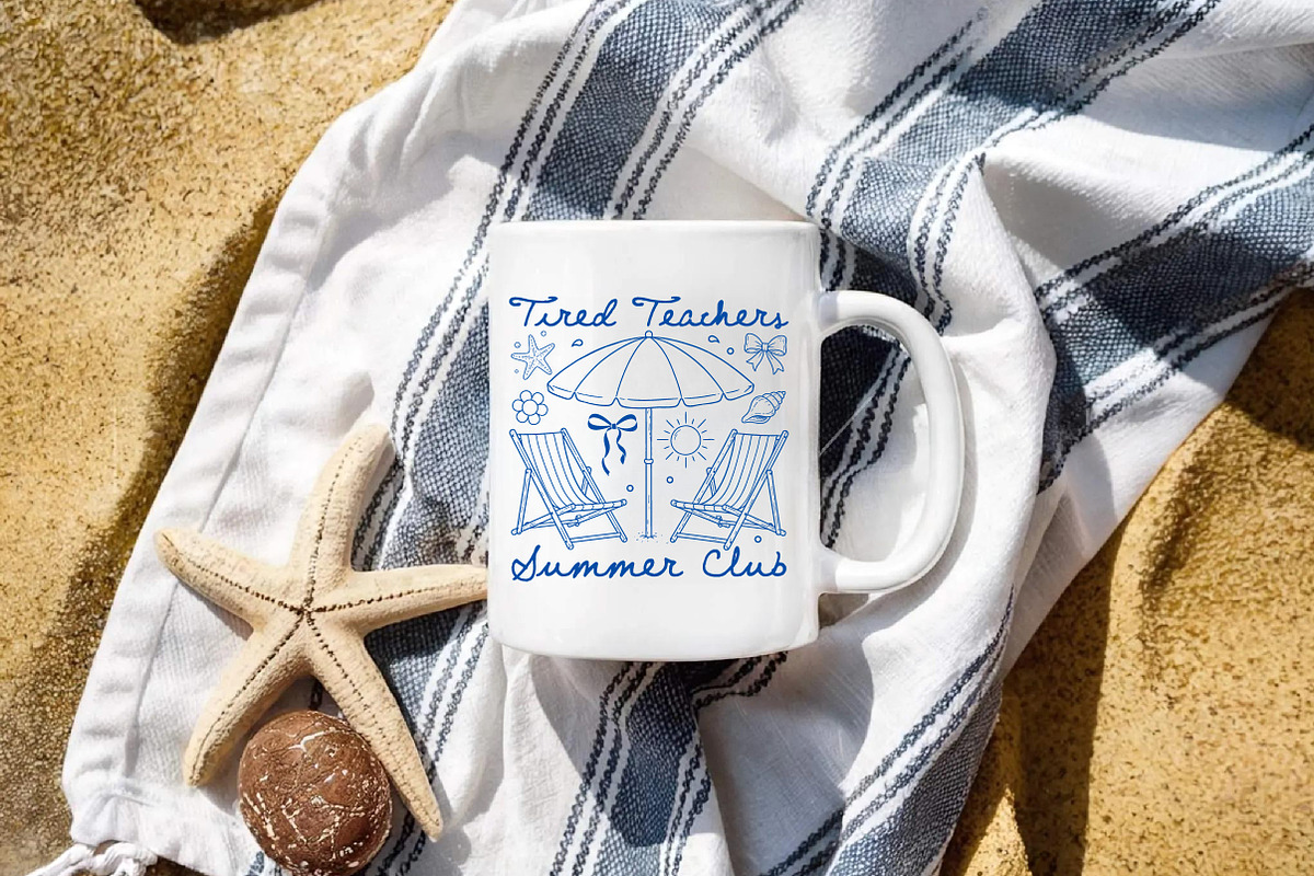 Tired Teachers Summer Club Retro PNG, a Seasonal Illustration by Libby Wishes (Photo 5 of 5)