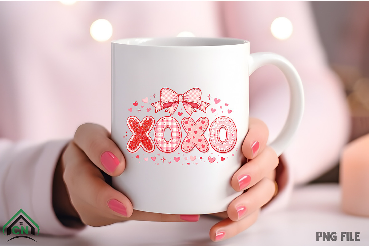 Preppy XOXO Coquette Bow PNG, an Illustration by Craft Nest (Photo 4 of 4)