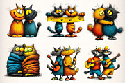 Best Cat Friend, Quirky Cat Clipart, an Illustration by Dream Creation (Thumbnail 3 of 8)