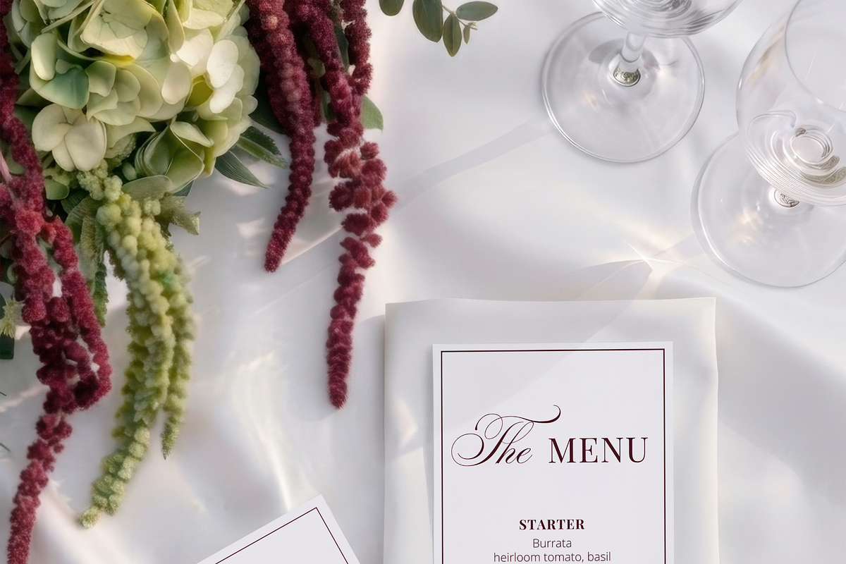 4x9 Menu & 3.5x2 Place Card Mockup, an Advertising Mockup by Serenefeeling (Photo 3 of 7)