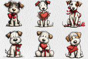 Whimsical Valentine Dogs Clipart, a Seasonal Illustration by Rose Art (Thumbnail 3 of 6)
