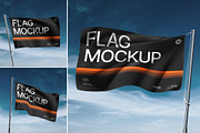 Outdoor Flag Mockup on Flagpole, an Advertising Mockup by Brand Earth (Thumbnail 1 of 4)