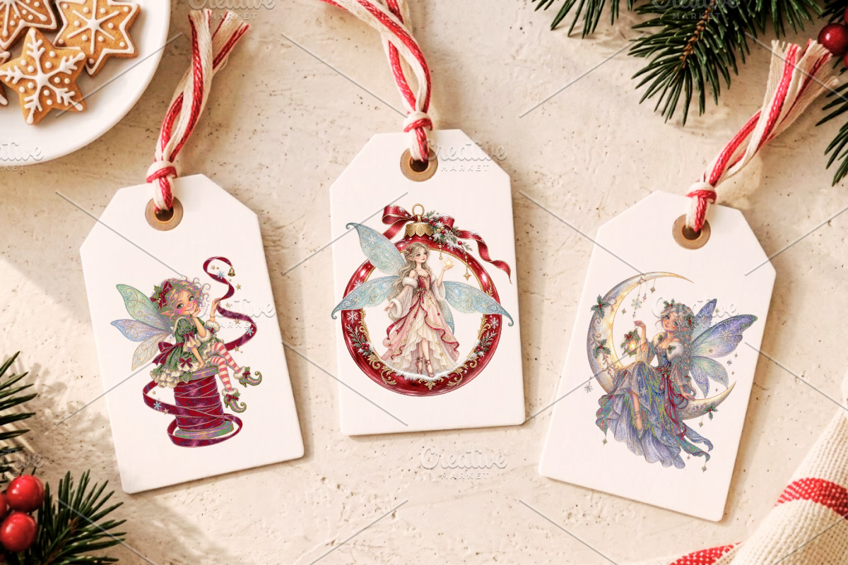 Magical Christmas Fairy Clipart PNG, a Seasonal Illustration by Ink Gallery (Photo 8 of 13)