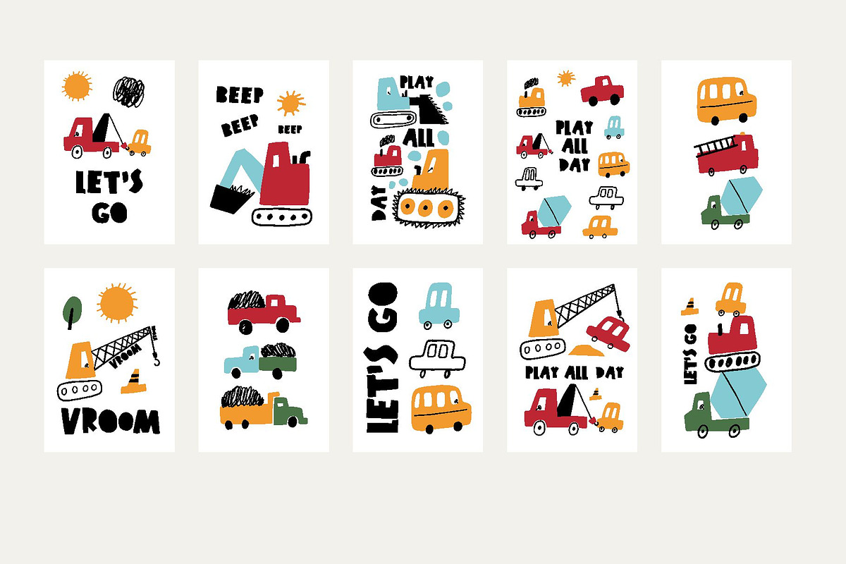 Whimsical Cars Clipart, a Decorative Illustration by Barkova Nadya (Photo 4 of 6)