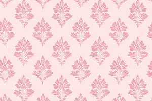 Seamless pattern pink damask floral pattern background providing, a Pattern Graphic by Studio ANNA