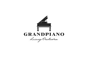 Orchestra Luxury Grand piano Logo, a Branding & Logo Template by Glowin_studio