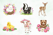 Whimsical Animals & Floral Clipart, an Illustration by Creative Art (Thumbnail 6 of 9)