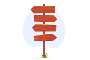 Directional sign with wooden arrows, an Object Illustration by Vectorbuum