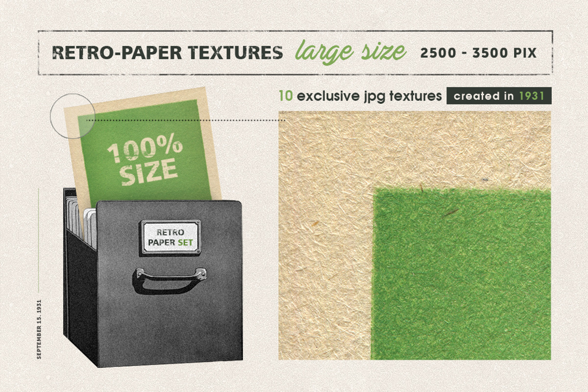 Retro Paper Set, a Texture Graphic by Retro Machine (Photo 3 of 8)